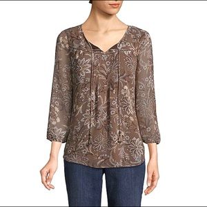 *SOLD* NWOT St.John's Bay 3/4 Floral Sleeve Blouse
